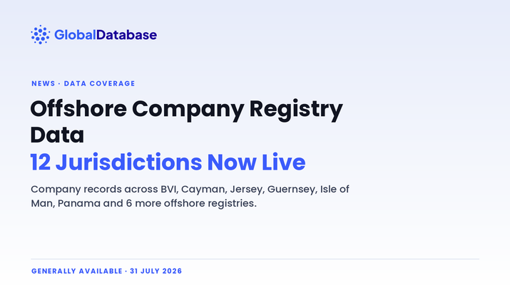 Offshore Company Registry Data: 12 Jurisdictions Now Live